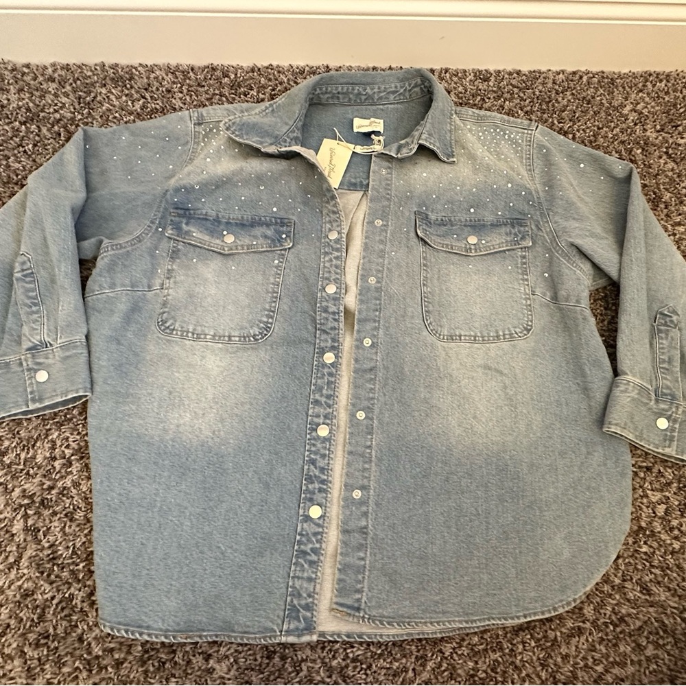 Denim Shirt/Jacket with Rhinestones